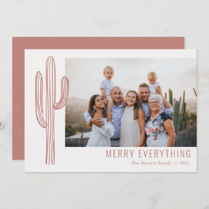 Bohemian Desert Cactus Family Photo Holiday Card