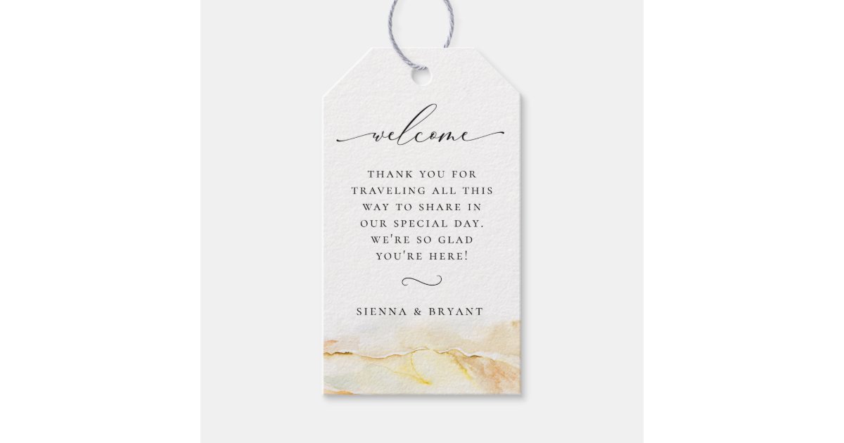 Desert Wedding Welcome Bag Tags