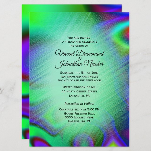 Bohemian Design Wedding Invitations (Front/Back)