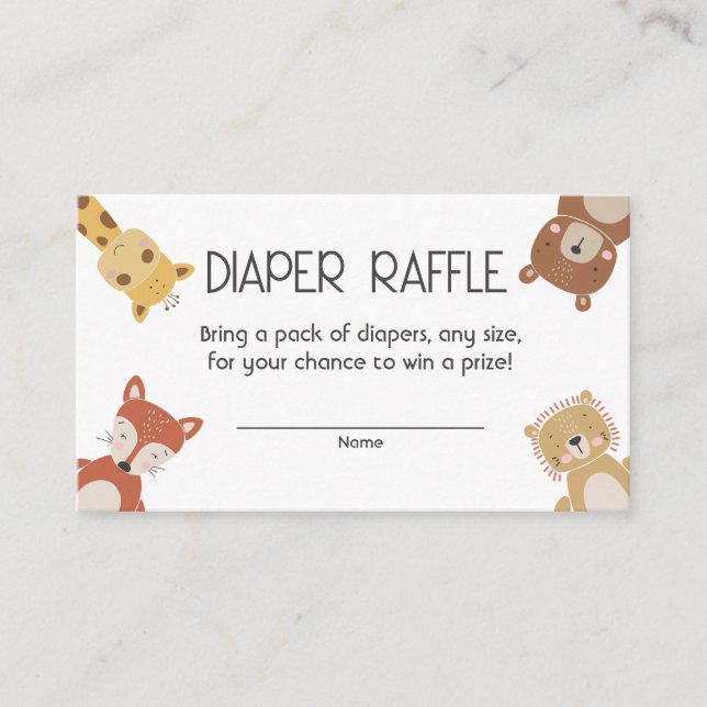 Bohemian diaper Raffle baby shower Insert  (Front)