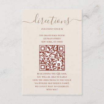 Bohemian Directions Digital Maps With QR Code Enclosure Card | Zazzle