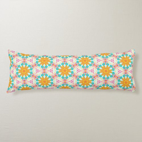 Bohemian Dream Aqua Pink Orange Body Pillow