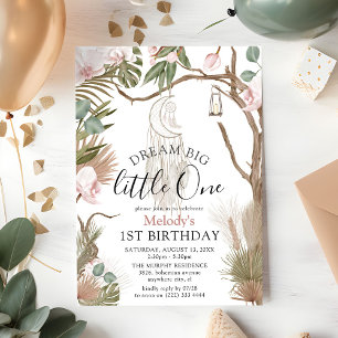 Bohemian Dream Big Boho Botanical 1st Birthday Invitation