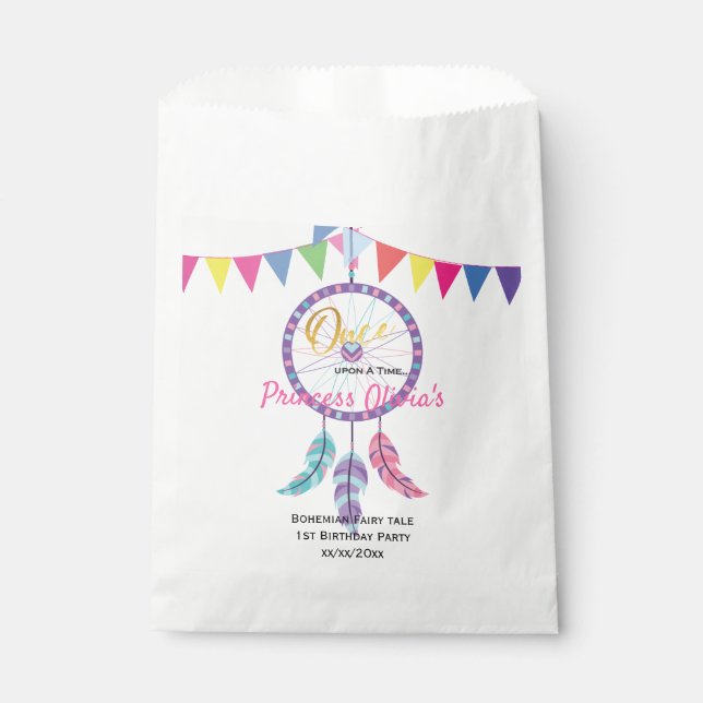 Bohemian dream catcher fairy tale  favor bags (Front)