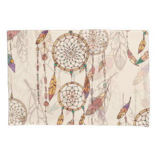 Bohemian Dream Catcher Seamless Hand-Drawn Pillow Case