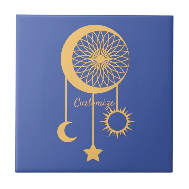 Bohemian Dream Catcher Thunder_Cove      Ceramic Tile (Front)
