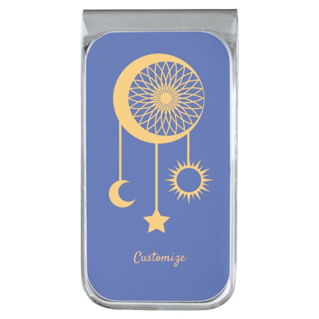 Bohemian Dream Catcher Thunder_Cove   Silver Finish Money Clip (Front Vertical)