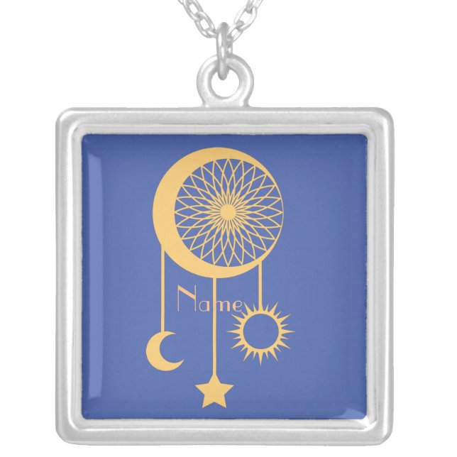 Bohemian Dream Catcher Thunder_Cove       Silver Plated Necklace (Front)