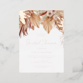 Bohemian Dream Floral Bridal Shower Rose Gold Foil Invitation (Standing Front)