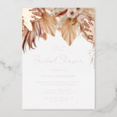 Bohemian Dream Floral Bridal Shower Rose Gold Foil Invitation (Front)