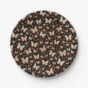 Bohemian dreams of butterflies and flowers on. paper plates
