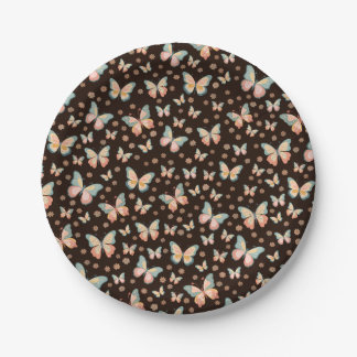 Bohemian dreams of butterflies and flowers on. paper plates