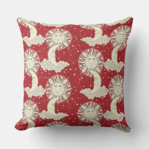 bohemian dreams red throw pillow