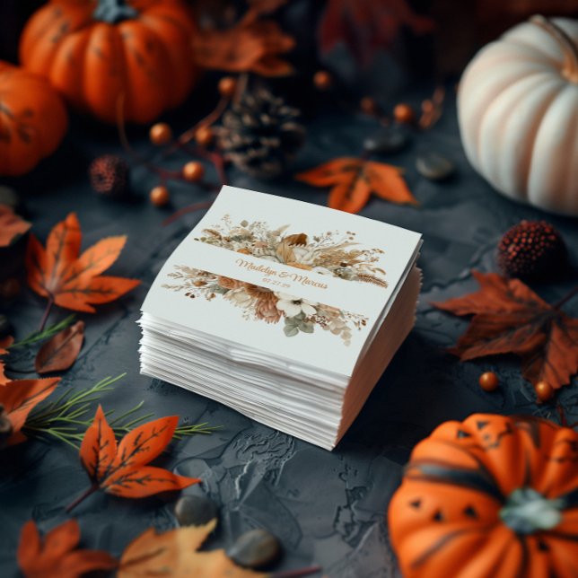 Bohemian Dried Autumn Flowers Wedding | Napkins (Creator Uploaded)