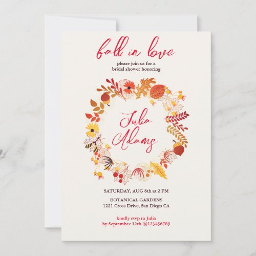 Bohemian Dried Rustic Floral Autumn Falls Wedding Invitation