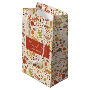 Bohemian Dried Rustic Floral Autumn Falls Wedding Small Gift Bag