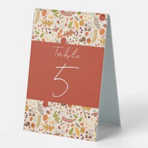 Bohemian Dried Rustic Floral Autumn Falls Wedding Table Tent