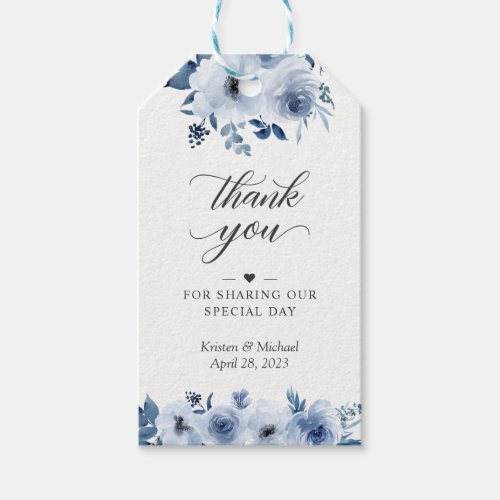 Bohemian Dusty Blue Floral Wedding Thank You Gift Tags - Customize this "Bohemian Dusty Blue Floral Wedding Thank You Gift Tag" to add a special touch. It's a perfect addition to match your colors and styles. For further customization, please click the "customize further" link and use our design tool to modify this template. If you need help or matching items, please contact me.
