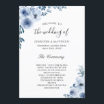 Bohemian Dusty Blue Pastel Floral Wedding Program<br><div class="desc">Bohemian Dusty Blue Pastel Floral Wedding Program Card. 
(1) For further customization,  please click the "customize further" link and use our design tool to modify this template. 
(2) If you need help or matching items,  please contact me.</div>