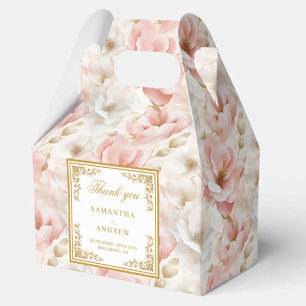 Bohemian dusty pink watercolor wedding favor box