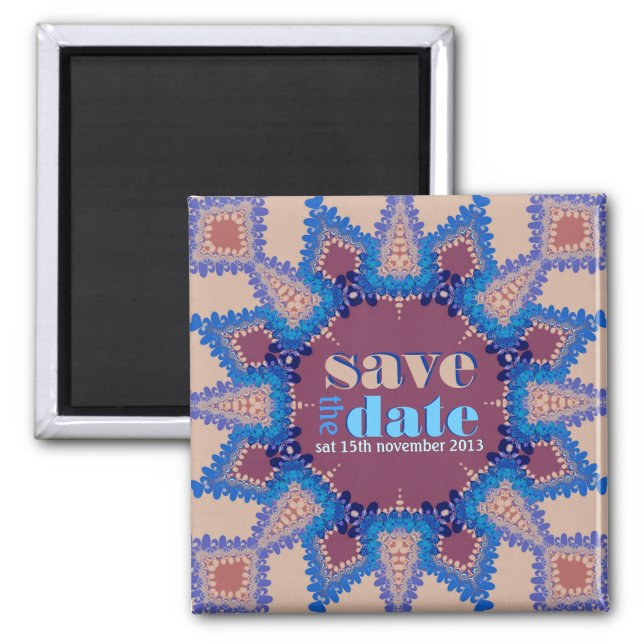 Bohemian Earth Star Save the Date Magnet (Front)