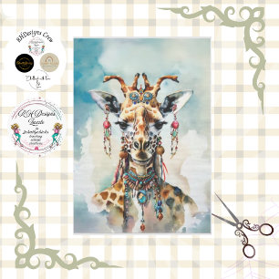 Bohemian eclectic giraffe tissue paper