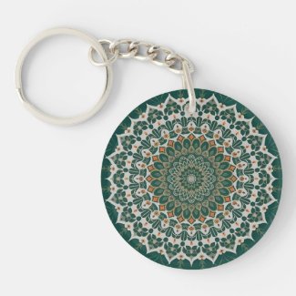 Bohemian Eclectic Green Tibetan Style Mandala