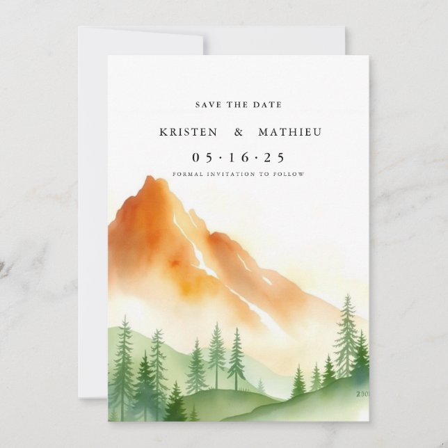Bohemian Editable Mountain Save The Date (Front)