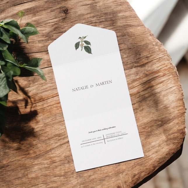 Bohemian Elegance Simple Coffee Lovers Wedding All In One Invitation (Creator Uploaded)