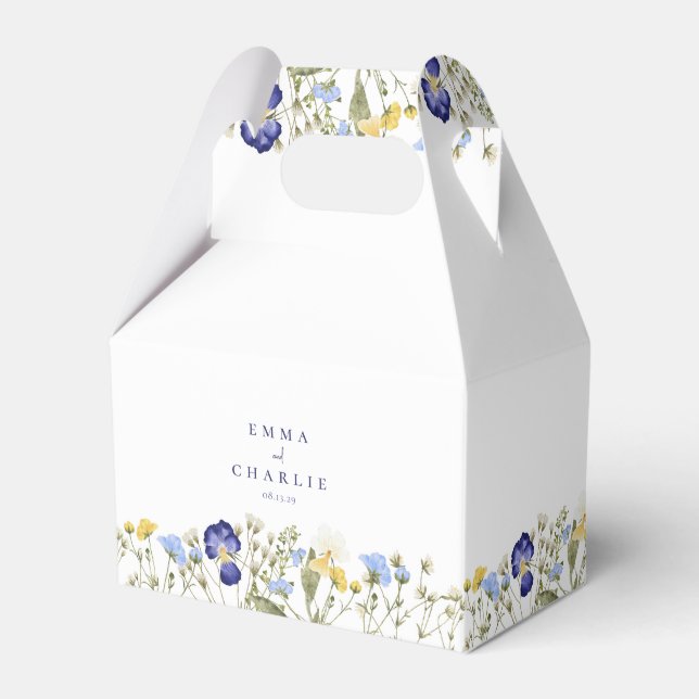 Bohemian elegant  Pastel Wildflowers Wedding Favor Boxes (Front Side)