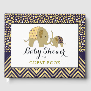 Bohemian Elephant and Chevron Baby Shower Guest Book