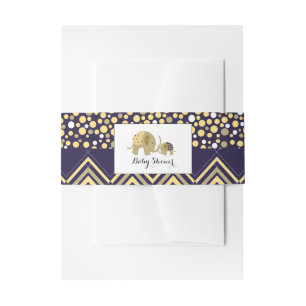 Bohemian Elephant and Chevron Baby Shower Invitation Belly Band