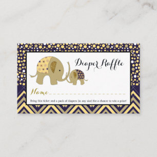 Bohemian Elephant Baby Shower Diaper Raffle Ticket Enclosure Card