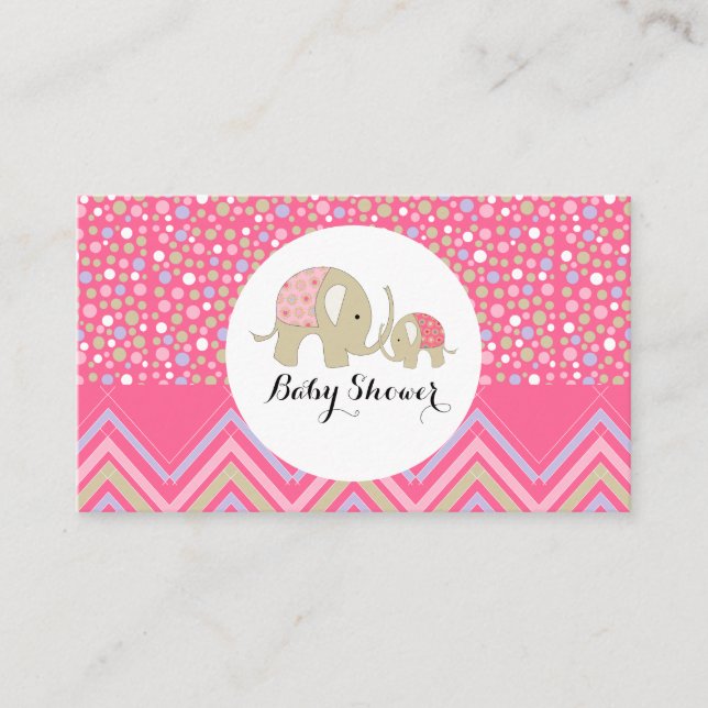 Bohemian Elephant & Chevron Baby Shower Ticket Enclosure Card (Front)