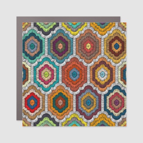 Bohemian Embroidery Geometric Patchwork Car Magnet