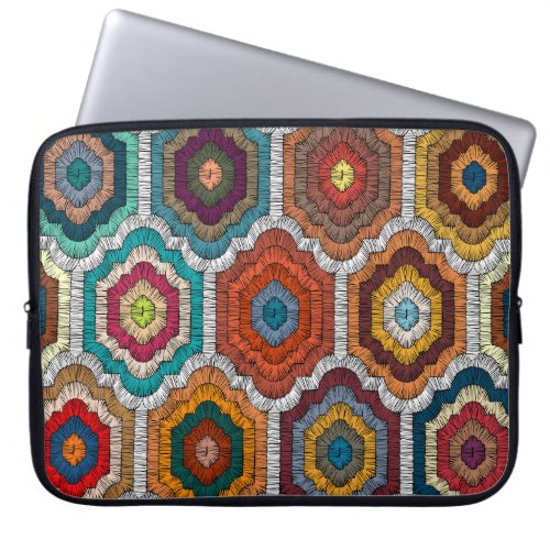 Bohemian Embroidery Geometric Patchwork Laptop Sleeve