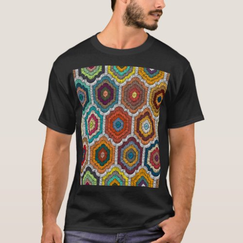 Bohemian Embroidery Geometric Patchwork T_Shirt