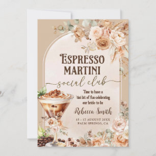 Bohemian Espresso Martini Bachelorette Itinerary Invitation