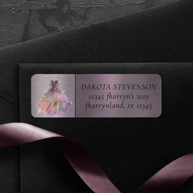 Bohemian Fairy Ball Gown | Muted Ombre Address Label (Creator Uploaded)