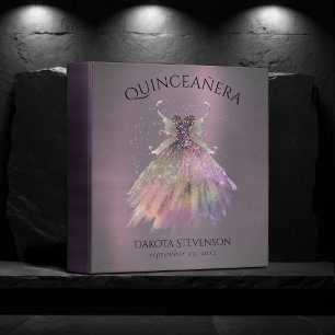 Bohemian Fairy Ball Gown Muted Ombre Wine Sheen 3 Ring Binder