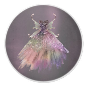 Bohemian Fairy Ball Gown   Muted Ombre Wine Sheen Ceramic Knob