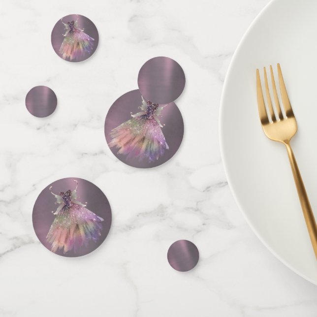 Bohemian Fairy Ball Gown | Muted Ombre Wine Sheen Confetti (Group)