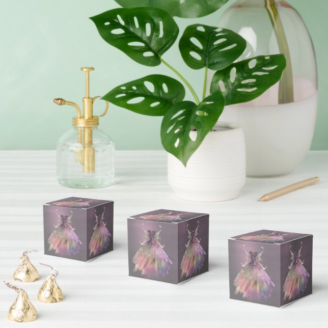 Bohemian Fairy Ball Gown | Muted Ombre Wine Sheen Favor Boxes (Multiple)