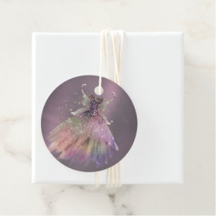 Bohemian Fairy Ball Gown Muted Ombre Wine Sheen Favor Tags