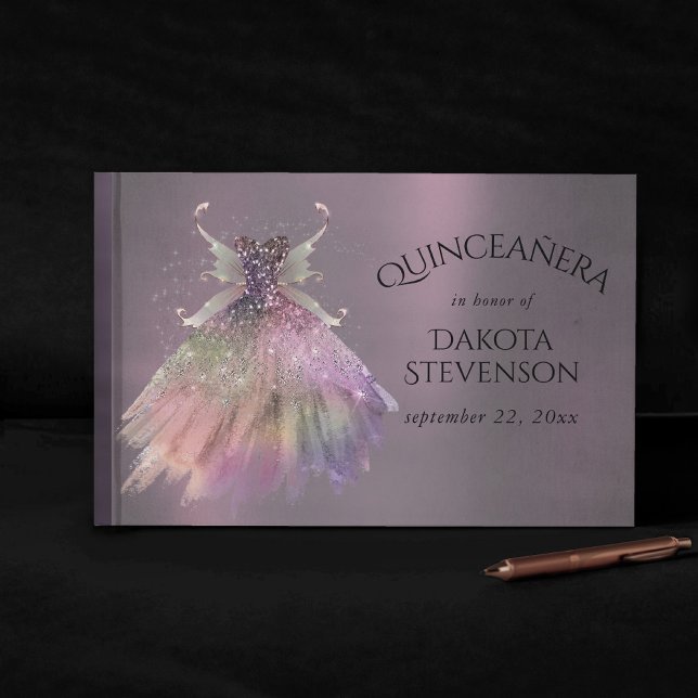 Bohemian Fairy Ball Gown | Muted Ombre Wine Sheen Guest Book (Creator Uploaded)
