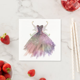 Bohemian Fairy Ball Gown Muted Ombre Wine Sheen Napkins