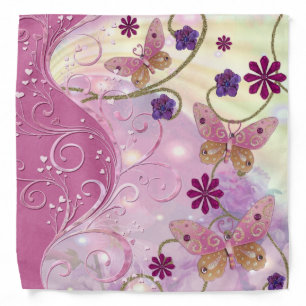 Bohemian Fairy Tale Folk Art Jeweled Bandana