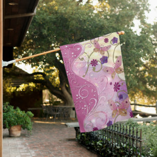 Bohemian Fairy Tale Folk Art Jeweled House Flag