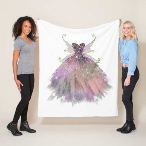 Bohemian Fairy Wing Gown  Glam Dusty Plum Purple Fleece Blanket