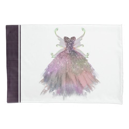 Bohemian Fairy Wing Gown  Glam Dusty Plum Purple Pillow Case
